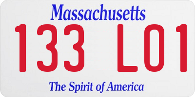 MA license plate 133LO1