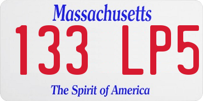 MA license plate 133LP5