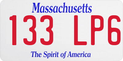 MA license plate 133LP6