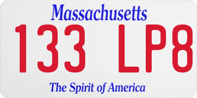MA license plate 133LP8