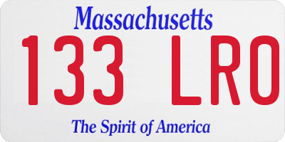 MA license plate 133LR0