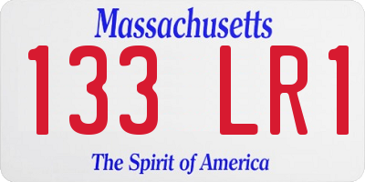 MA license plate 133LR1