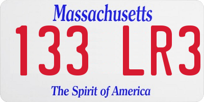 MA license plate 133LR3