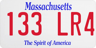 MA license plate 133LR4