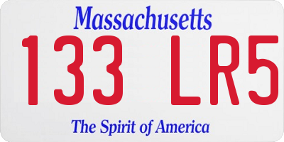 MA license plate 133LR5