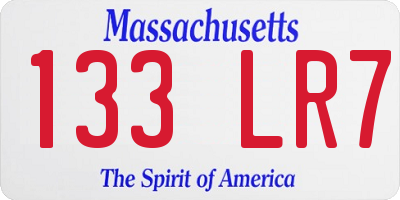 MA license plate 133LR7