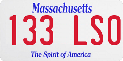 MA license plate 133LS0