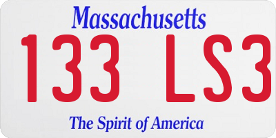 MA license plate 133LS3