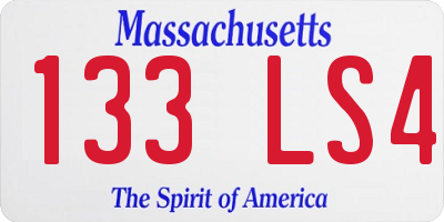 MA license plate 133LS4