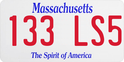 MA license plate 133LS5