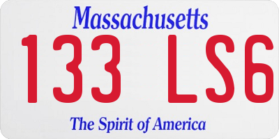 MA license plate 133LS6
