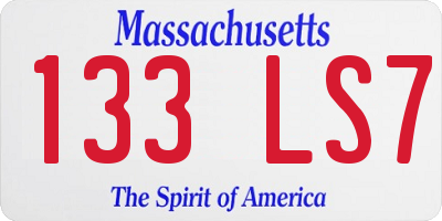 MA license plate 133LS7