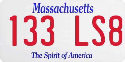 MA license plate 133LS8