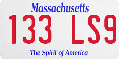 MA license plate 133LS9