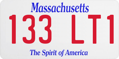 MA license plate 133LT1