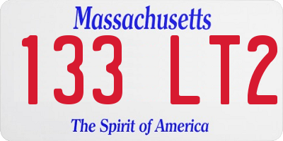 MA license plate 133LT2