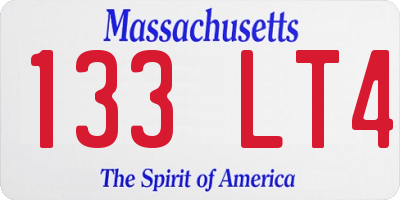 MA license plate 133LT4