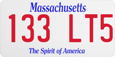 MA license plate 133LT5