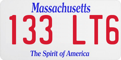 MA license plate 133LT6