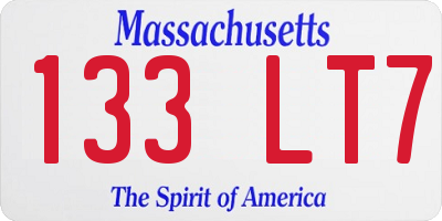 MA license plate 133LT7