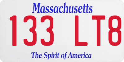 MA license plate 133LT8
