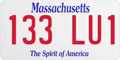 MA license plate 133LU1