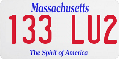 MA license plate 133LU2