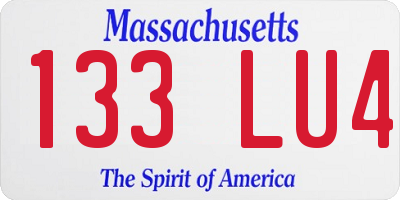 MA license plate 133LU4