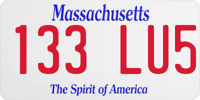 MA license plate 133LU5