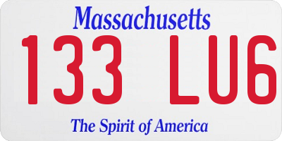 MA license plate 133LU6