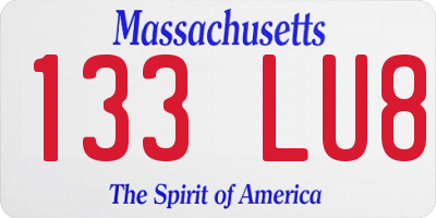 MA license plate 133LU8