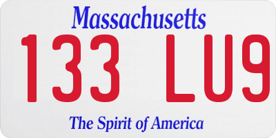MA license plate 133LU9