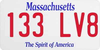 MA license plate 133LV8