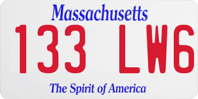 MA license plate 133LW6