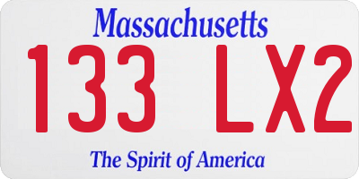 MA license plate 133LX2