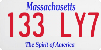 MA license plate 133LY7