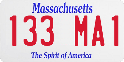 MA license plate 133MA1