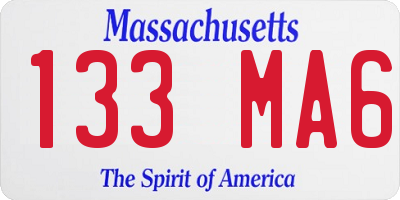 MA license plate 133MA6