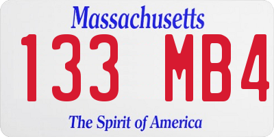 MA license plate 133MB4