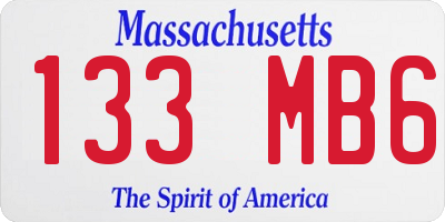 MA license plate 133MB6
