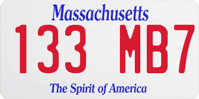 MA license plate 133MB7