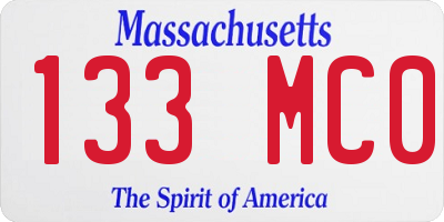 MA license plate 133MC0