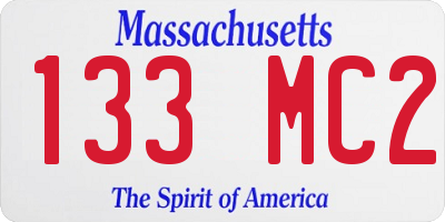 MA license plate 133MC2