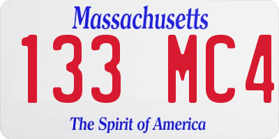 MA license plate 133MC4