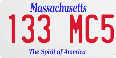 MA license plate 133MC5