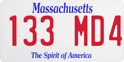 MA license plate 133MD4