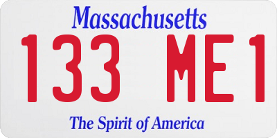 MA license plate 133ME1