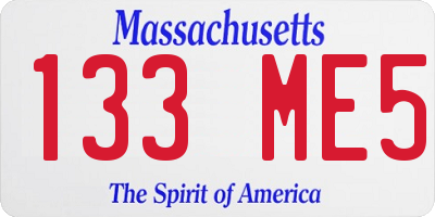 MA license plate 133ME5