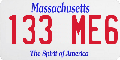 MA license plate 133ME6