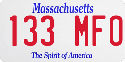 MA license plate 133MF0